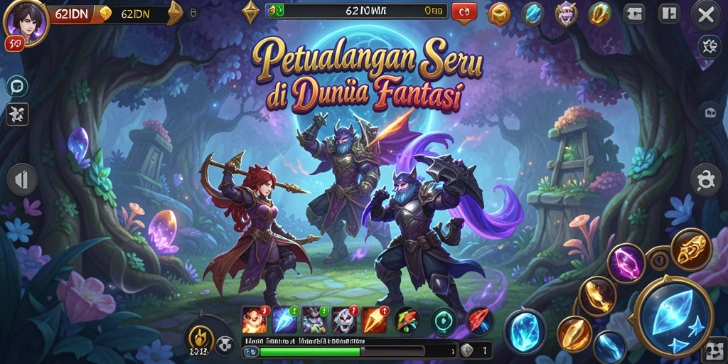Tampilan gameplay menampilkan petualangan epik di dunia fantasi.