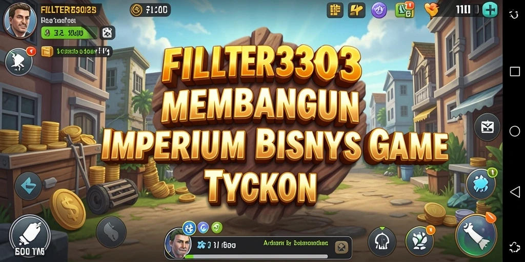 Tangkapan layar gameplay FILTER303 dengan suasana bisnis yang dinamis.