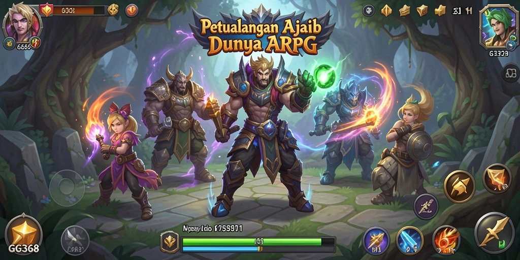 Tampilan gameplay GG368 menunjukkan pertarungan epik di dunia ARPG.