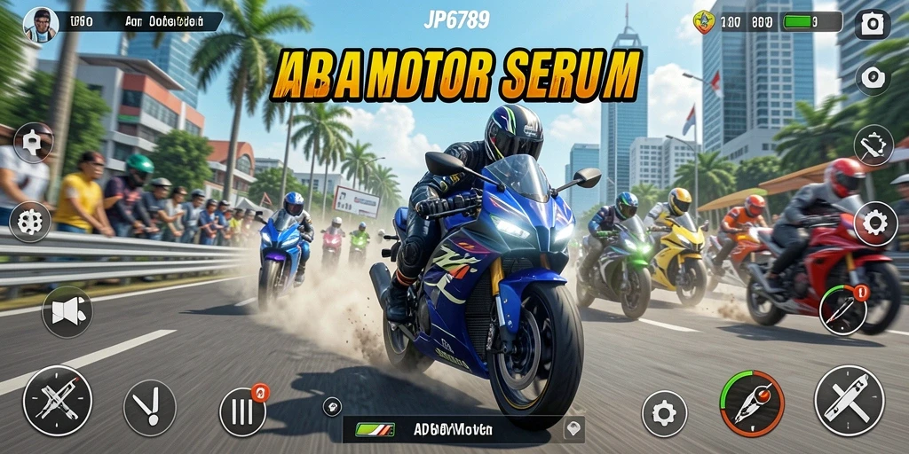 Screenshot JP6789 menampilkan suasana balap motor yang mendebarkan.