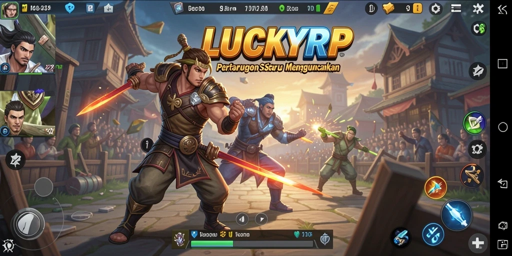 Tampilan aksi pertarungan seru dalam LUCKYRP yang menggugah semangat.