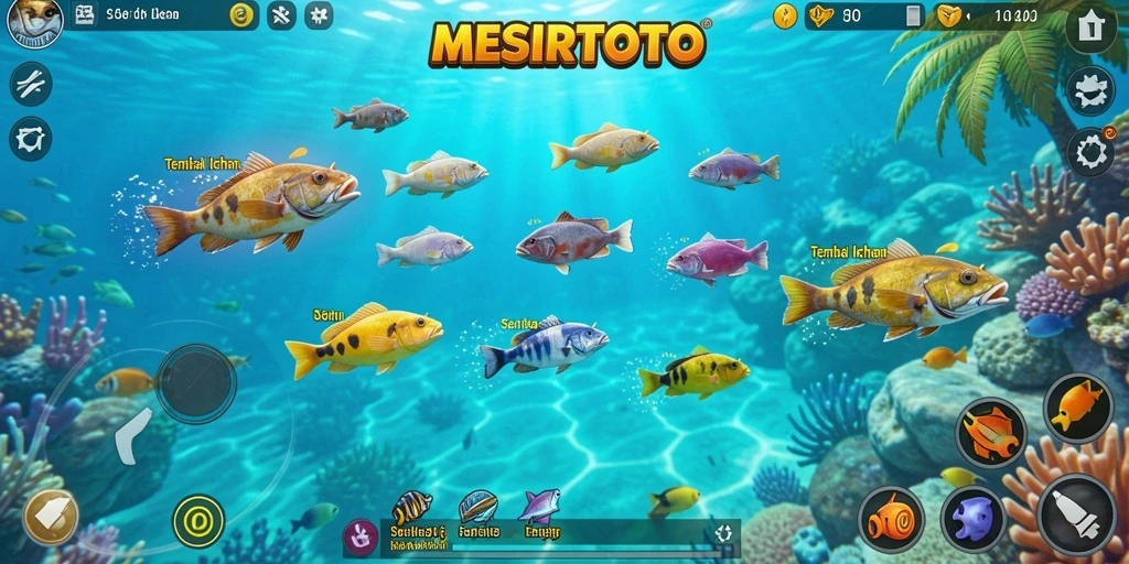 Tampilan menarik dari gameplay Tembak Ikan di MESIRTOTO.