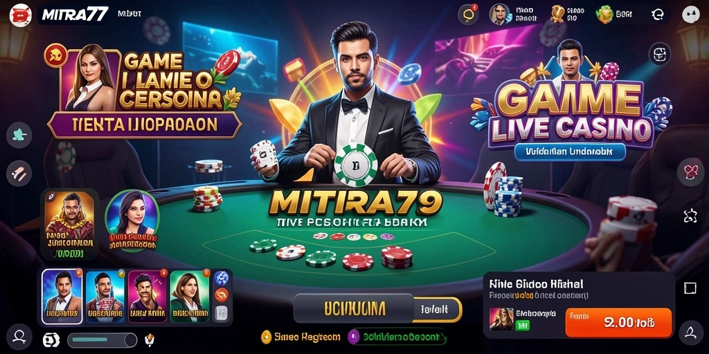 Tampilan menarik dari gameplay Live Casino MITRA77 yang seru dan mendebarkan.