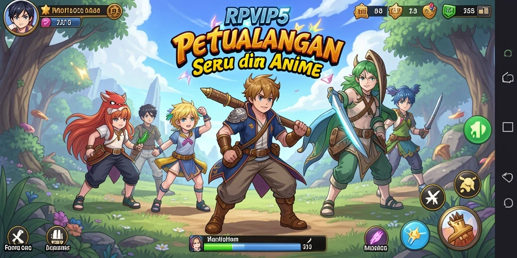 Tangkapan layar RPVIP5 menampilkan serunya gameplay Anime yang dinamis.