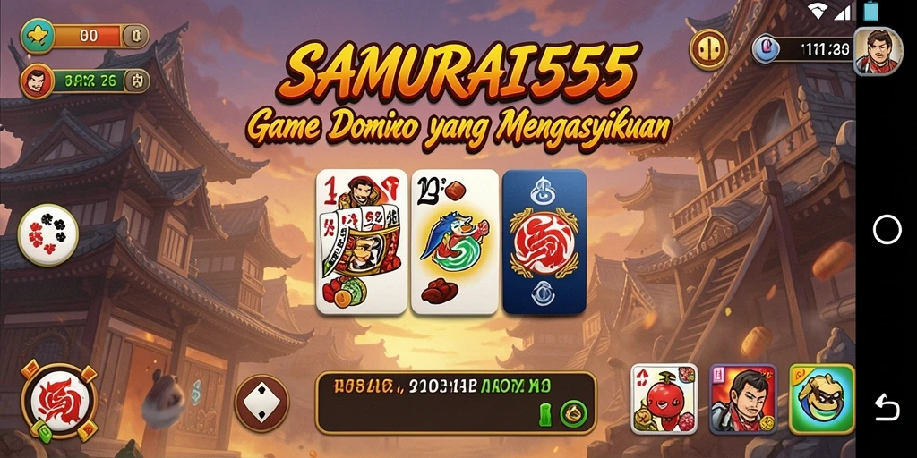 Tampilan gameplay menegangkan dari SAMURAI555 saat bermain domino.