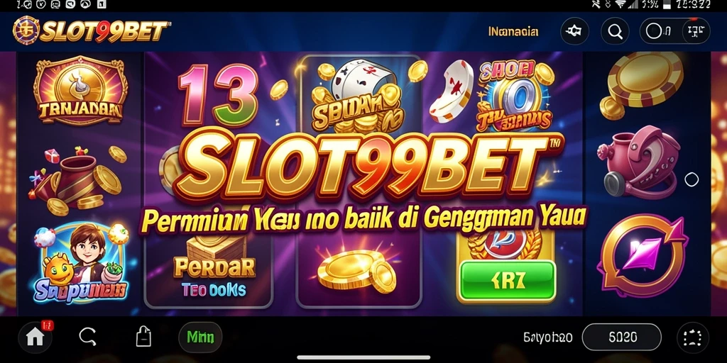 Tampilan gameplay seru SLOT99BET dengan berbagai tema kasino.